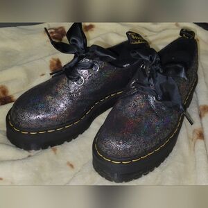 Dr. Martens Holly Gunmetal Iridescent Crackle